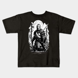 Medieval Jason (black and white) Kids T-Shirt